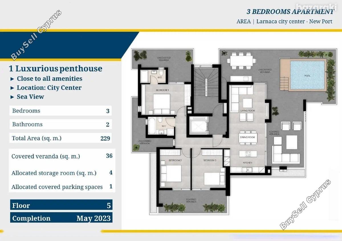 3 bedroom penthouse for sale chrysopolitissa larnaca 8883977 image 17286422