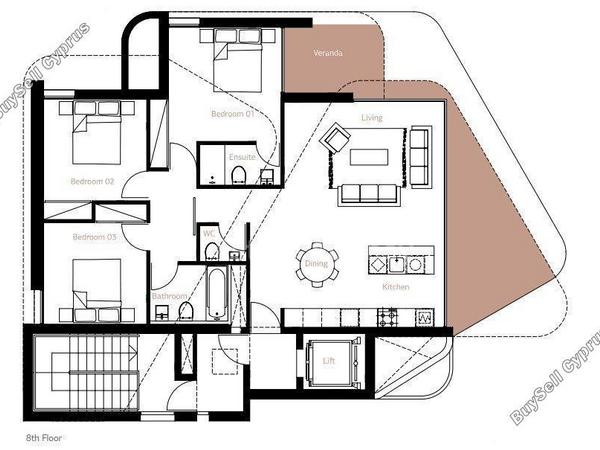 3 bedroom penthouse for sale chrysopolitissa larnaca 1207812 image 6430686